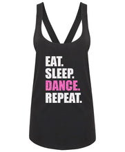 Load image into Gallery viewer, Eat. Sleep. Dance. Repeat. - Glitter Workout Vest