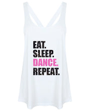 Load image into Gallery viewer, Eat. Sleep. Dance. Repeat. - Glitter Workout Vest