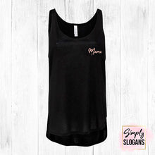 Load image into Gallery viewer, 'Mama' Flowy Side Slit Tank - Black