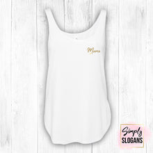 Load image into Gallery viewer, 'Mama' Flowy Side Slit Tank - White