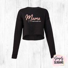 Load image into Gallery viewer, 'Mama Property Of' Cropped Crew Fleece - Black