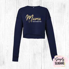 Load image into Gallery viewer, 'Mama Property Of' Cropped Crew Fleece - Navy