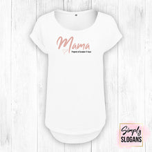 Load image into Gallery viewer, 'Mama Property Of' Long Slub Tee - White