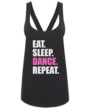 Load image into Gallery viewer, Eat. Sleep. Dance. Repeat. - Glitter Workout Vest
