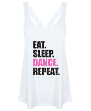 Load image into Gallery viewer, Eat. Sleep. Dance. Repeat. - Glitter Workout Vest
