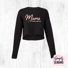 Load image into Gallery viewer, &#39;Mama Property Of&#39; Cropped Crew Fleece - Black
