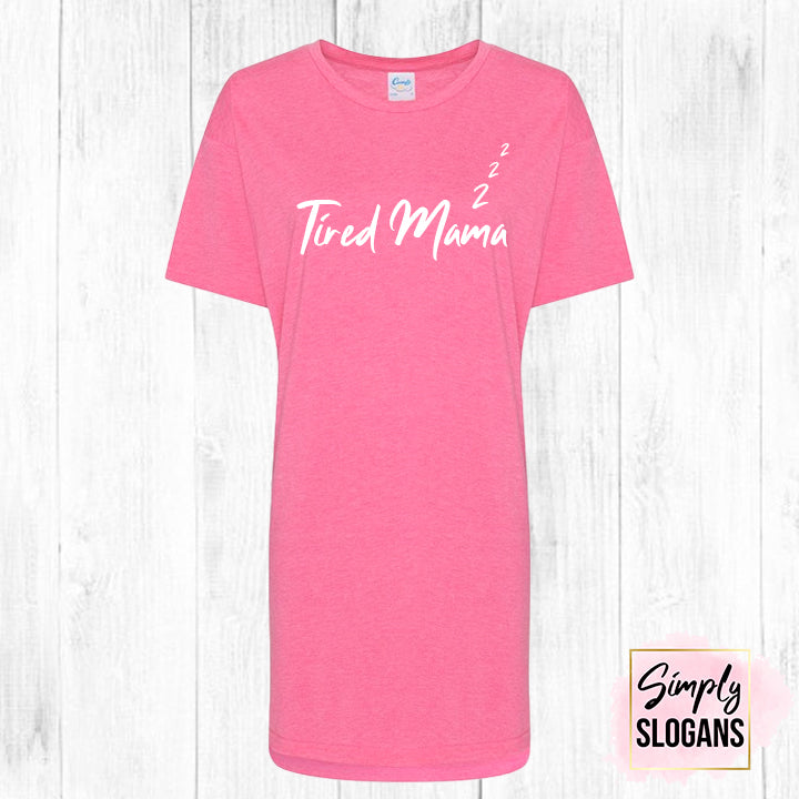 'Tired Mama' Oversized Sleepy T - Pink Marl